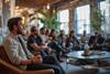 Attentive Professional in a Casual Communal Gathering