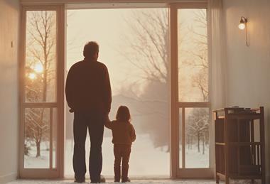 Serene Family Moment by the Window