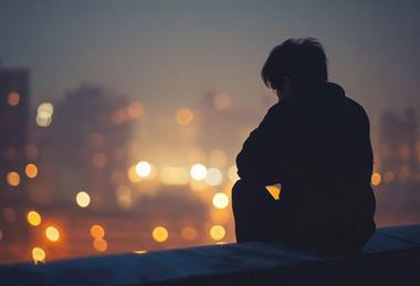 Contemplative Rooftop Solitude