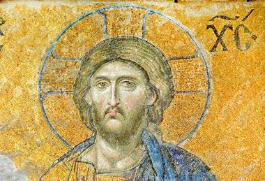 Byzantine - The Desis mosaic depicting Christ hagia Sophia Turkey c1261  - (MeisterDrucke-390084)
