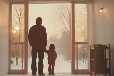 Serene Family Moment by the Window