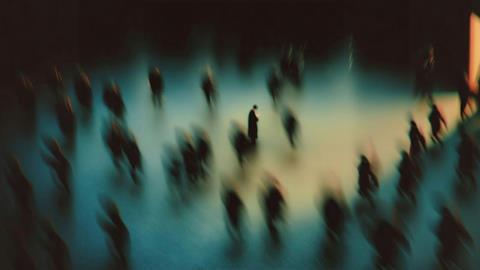 Focused Individual in Crowd