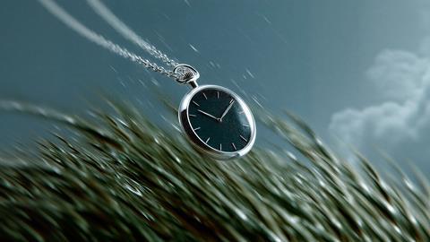 Floating Silver Pocket Watch